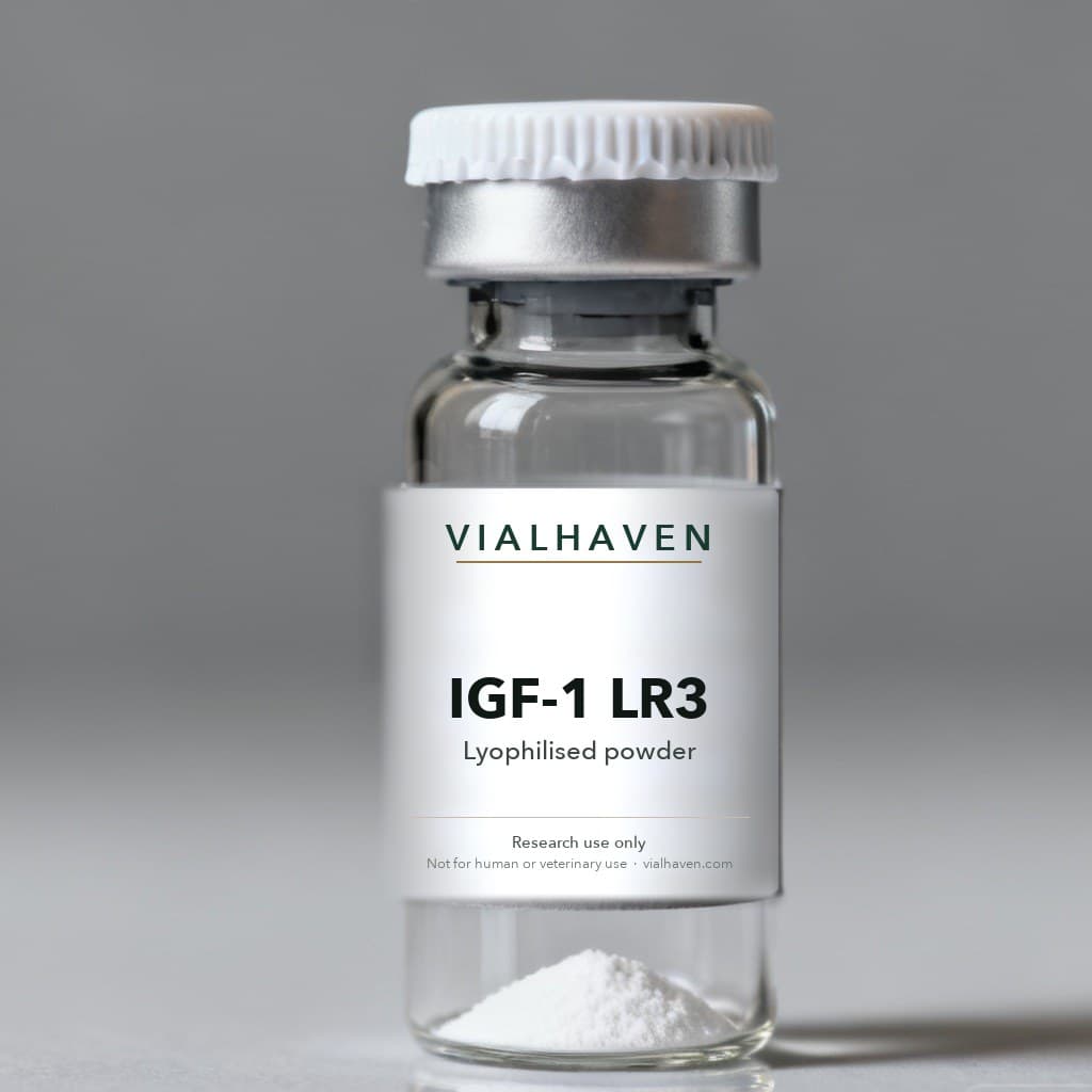 IGF-1 LR3 in a sealed vial